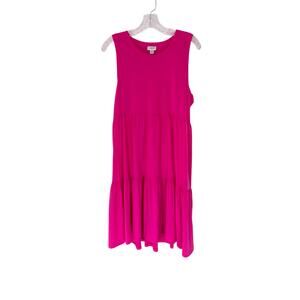 J.Crew Sleeveless Knit Tiered Mini Dress Pink Soft Girl Basic‎ Casual Size XS